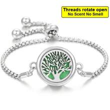 新款香薰手链，可调节链条锌合金DIY香薰吊坠手链，生命之树，花猫蝴蝶翅膀香薰手链，香氛饰品