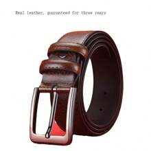 2024 Fashionable Versatile Business/Western/Casual Belt, Genuine/Faux Leather Belt For Men, Pin Buckle, Middle-Aged/Young, Korean Style For Jeans