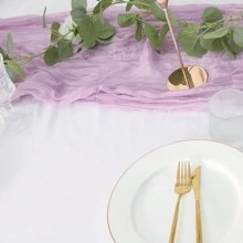 1 pieza Camino de mesa de tela de queso, estilo bohemio, largo corredor de gasa romántico para bodas, recepción, duchas de bebé, fiestas, acción de gracias, cumpleaños, mesa del comedor, vestidor, decoración del hogar, decoración del Día de la Madre
