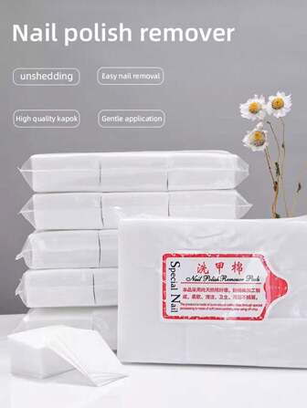 1000pcs/Pack Hard Type Non-Shedding Nail Art Pads For Removing Nail Polish With Alcohol