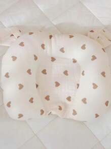 1pc Heart Shape Baby U-Shaped Pillow, Soft And Breathable, Anti-Flat Head Neck Support Pillow, All Seasons Sweat-Absorbent Pillow, Washable, 20*25cm Love Valentine - Bronze - View 2
