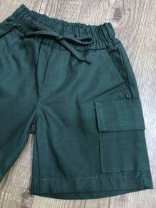 Young Boys Denim Shorts - Green - View 4