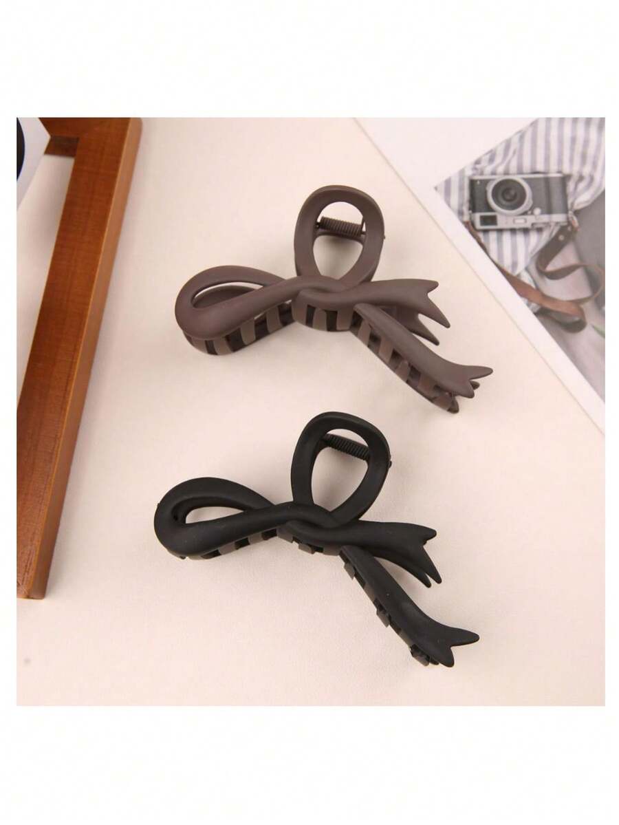 New Matte Bow Jaw Clip Large Hair Claw Back Head Clip Ribbon Clip