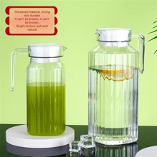 Jarra grande transparente de alta capacidad para agua fría/agua con hielo/té/jugo con resistencia a caídas y alta temperatura, para uso en el hogar o comercial - Marrón - Ver 3