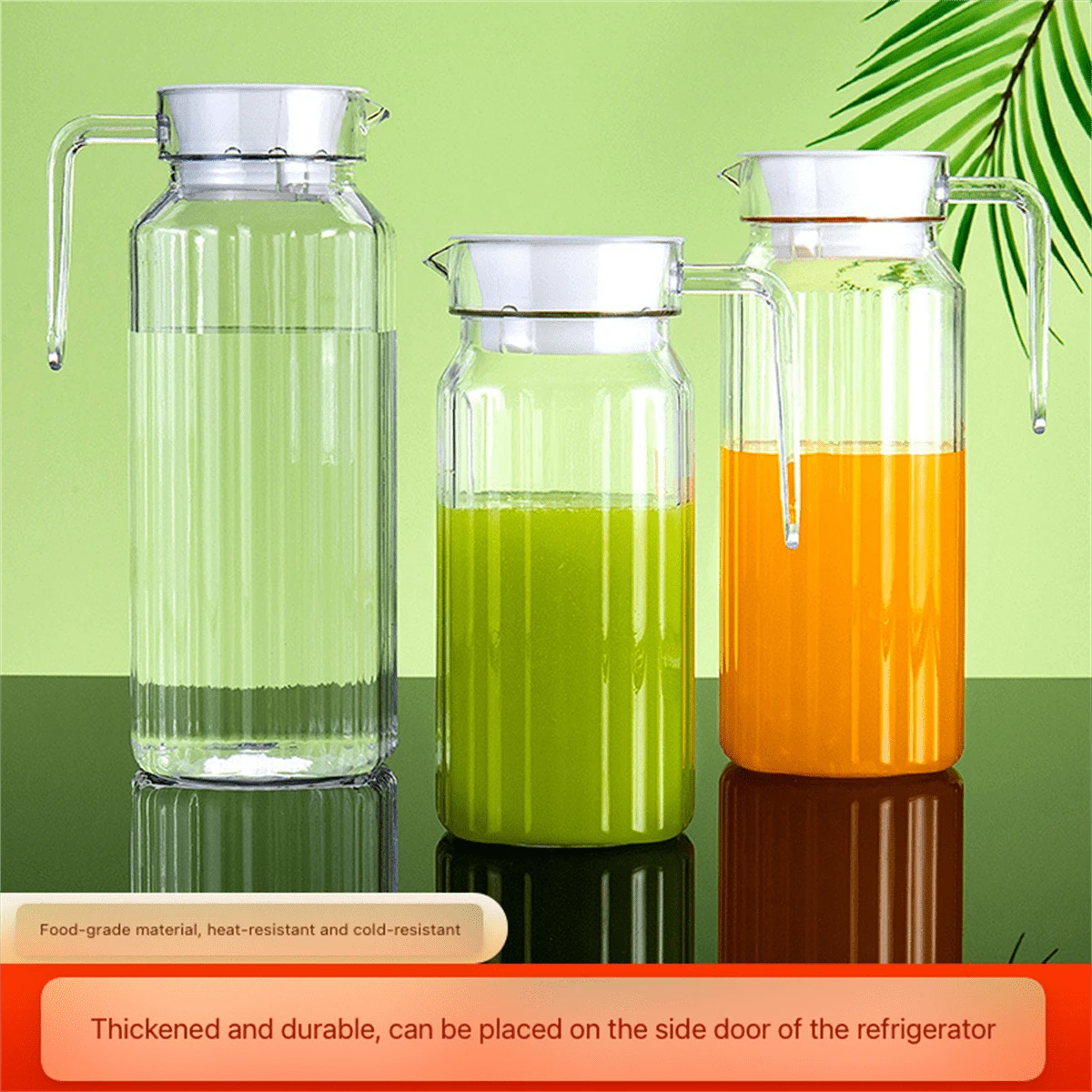 Jarra grande transparente de alta capacidad para agua fría/agua con hielo/té/jugo con resistencia a caídas y alta temperatura, para uso en el hogar o comercial - Marrón - Ver 1