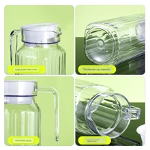 Jarra grande transparente de alta capacidad para agua fría/agua con hielo/té/jugo con resistencia a caídas y alta temperatura, para uso en el hogar o comercial - Marrón - Ver 4