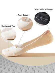 6 双女士黑色透气棉质踝袜，薄款低帮防臭休闲袜，适合春夏季，适合平底鞋和运动鞋 - 黑色 - 查看 2