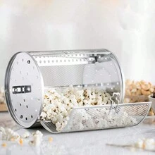 烤肉籃不銹鋼燒烤籃烤箱圓形置物籃不粘洗得廚房烤箱烤架空氣炸鍋烤肉籃烤箱配件12 X 23cm 用於烘焙 - 銀色 - 查看 6