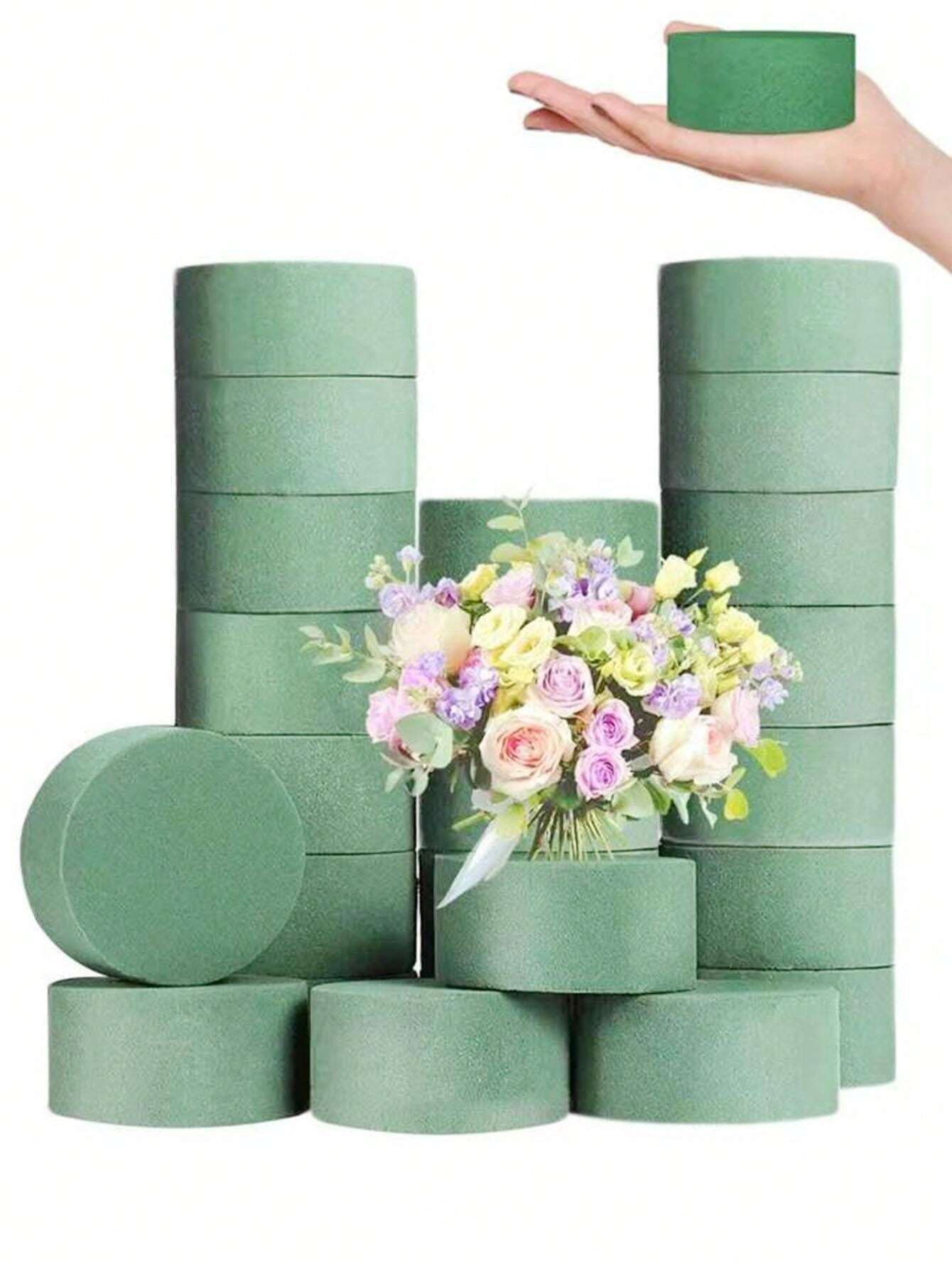 1pc/Set Round Flower Foam Round Flower Mud Green Floral Foam Green