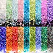 600 peças de Contas de Semente Coloridas e Folheadas Transparentes de Vidro de 3mm Materiais para Fazer Jóias Artesanais Para Pulseiras, Colares, Brincos, Bordados, Franjas, Roupas, Acessórios Para Fazer Jóias Femininas