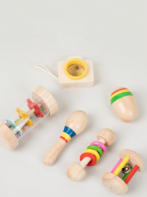 6 peças Mini Montessori Educação Infantil Bebê De Madeira Roendo E Molhar Calmante Chocalho De Mão Tubo De Chuva Conjunto Combinado Brinquedos Educativos Para Bebês Brinquedos Para Dormir, Balanço De Bebê, Tempo De Barriga, Madeira, Brinquedos Para Bebês De 6 Meses, Natal Do Bebê>Brinquedos, Bebê Montessori De Madeira, Brinquedos Para Bebês, Brinquedo De Bebê, Chocalho De Bebê