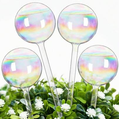 Dispositivo de auto-riego de cristal arcoíris en forma de globo redondo, sistema de riego de jardín láser, adecuado para plantas de interior y exterior, se utiliza para regar automáticamente las plantas durante vacaciones y viajes
