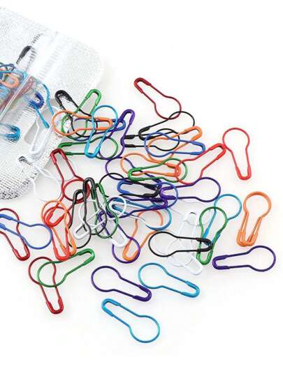 50/100pcs, Gourd Shape Pin Paperclip, Knitting Crochet Lock Stitch Marker, DIY Sewing Tools, Metal Needle Large Brooch Accessories