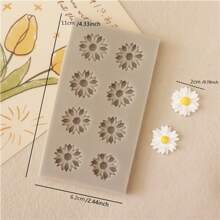 1pc Small Daisy & Sunflower Silicone Mold, Suitable For Making Candles, Soaps, Resins, DIY Soft Clay, Resin Crafts, Handmade Decorative Art Tool - White - View 2