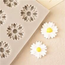 1pc Small Daisy & Sunflower Silicone Mold, Suitable For Making Candles, Soaps, Resins, DIY Soft Clay, Resin Crafts, Handmade Decorative Art Tool - White - View 5