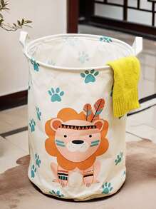 1pc Cartoon Lion Foldable Laundry Basket/Dirty Clothes Storage Bin/Kids Toy Organizer