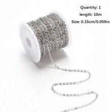 1pc 10m O-Ring Chain 1.5mm Cross Chain Retro Style DIY Hairpin Tassel Decorative Jewelry Craft Supplies - Multicolor - View 9