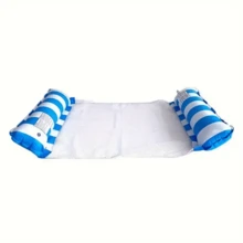 Hamaca acuática inflable multifuncional - Silla de piscina de PVC duradero y fácil de inflar, tumbona plegable para tomar sol, ideal para entretenimiento de verano - azul verde - Ver 9