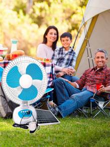 Ventilador Solar CLR.68 Inalámbrico Con Luz y Usb para Carga De Panel Solar con Ajuste de 2 Velocidades y Larga Duración ELE-GATE - Blanco - Ver 3