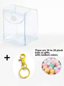 1入迷你流行可愛收納袋pvc透明掛式展示袋,適用於娃娃、鑰匙扣等（不包括娃娃） - 無色 - 查看 5