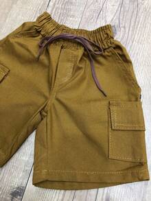 Young Boys Denim Shorts - Rust Brown - View 2