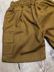 Young Boys Denim Shorts - Rust Brown - View 9