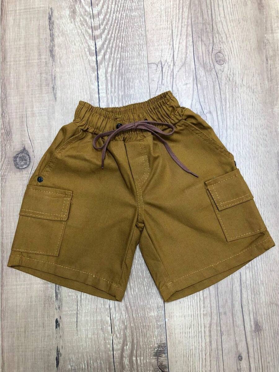 Young Boys Denim Shorts - Rust Brown - View 1