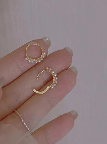 One Pair Of Simple And Delicate Small Pearl Ear Studs For Teenage Girls, A Gift For Best Friends - Gold - View 4