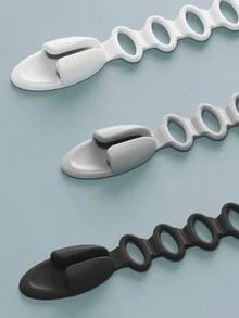 自粘彈簧矽膠插座電線捆扎器，電線整理充電器電纜管理器，適用於組織家庭辦公桌，家電，電視，手機，汽車電線，保持電線整潔 - 彩色 - 查看 7
