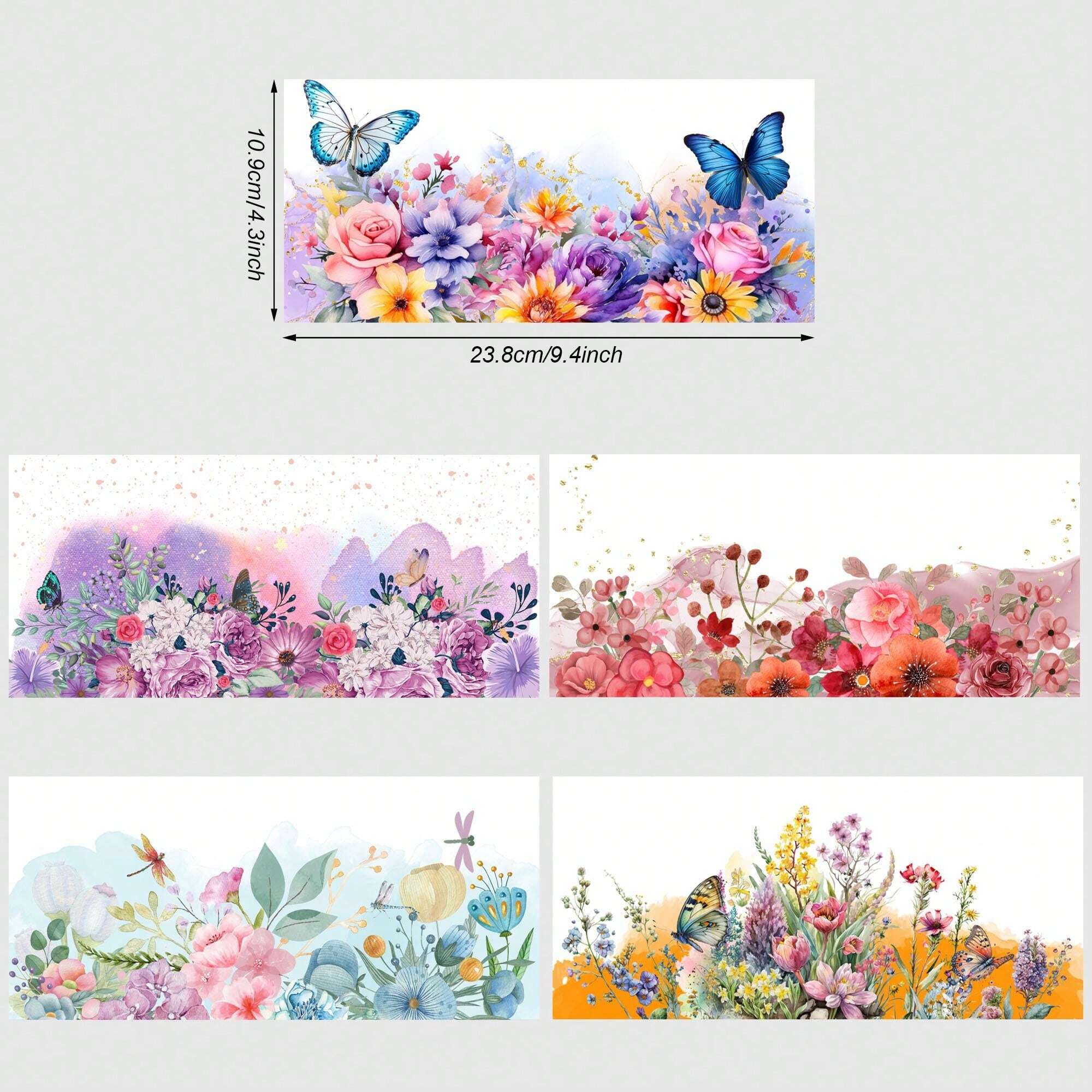 Verre Fleurs linéaires / Autocollant UV DTF