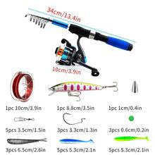 1.7mFishing Pole Set Full Kits With Telescopic Fishing Rod And Spinning Reel Baits Hooks Travel Pole Set - Blue - View 8