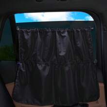 2pcs Car Sun Shade Curtain With Suction Cup Side Window Privacy Sunshade Heat Insulation Curtain For Car Interior - Black - View 4