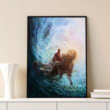 1pc Canvas Poster, Wooden Frame, Religion Art, Bible Verse Canvas, Ideal Gift For Bedroom Living Room Corridor, Wall Art, Wall Decor, Winter Decor, Room Decoration, Religion Posters For Room, Bible Home Decor, Vintage Room Decor Aesthetic, Jesus Cottagecore Wall Decor, Bathroom Kitchen Office Decor Coastal Decor Coastal Decor Beach Decor - Multicolor - View 9