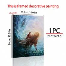 1pc Canvas Poster, Wooden Frame, Religion Art, Bible Verse Canvas, Ideal Gift For Bedroom Living Room Corridor, Wall Art, Wall Decor, Winter Decor, Room Decoration, Religion Posters For Room, Bible Home Decor, Vintage Room Decor Aesthetic, Jesus Cottagecore Wall Decor, Bathroom Kitchen Office Decor Coastal Decor Coastal Decor Beach Decor - Multicolor - View 3