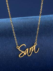 1 Pc Personalized Stainless Steel Girl's Name Pendant Necklace (Only Supports English Letters Necklace) - Yellow Gold - View 34