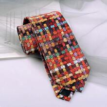 1 Pezzo Cravatta stampata fatta a mano, stile alla moda e di tendenza, adatta per uso quotidiano o per festa - Multicolore - Visualizzare 16
