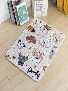 1 pieza Estera de dormir linda de estilo de dibujos animados y animé para mascotas, adecuada para verano no resbaladiza, adecuada para perros y gatos pequeños, medianos y grandes - Azul y blanco - Ver 8