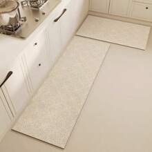 1 Stück Kleeblatt und Farbblock-Spleiß-Küchenboden-Matte aus Silikon, Puffermüdigkeit, Wasserabsorption, rutschfeste Trockenheit, geeignet für Küche/Esszimmer/Wäsche/Badezimmer/Zugang/Tür usw. Raumdekoration