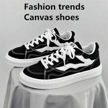 2025 New Breathable Canvas Shoes For Men, Fashion Spring/Summer Thin Style Skateboarding Shoes, Thick Sole Anti-Slip Versatile Casual Student Sneakers [Runs Large]