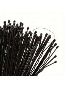 100pcs Boxed Hairpins, Including 100 Black Flat Strawberry Hairpins, Suitable For Women With Bangs, New Style Hairpins, Suitable For Photography, Weddings, Hair Accessories, Etc. Valentine's Day Valentines, Hair Clips, Hair Barrettes Claw Clips, School Stuff