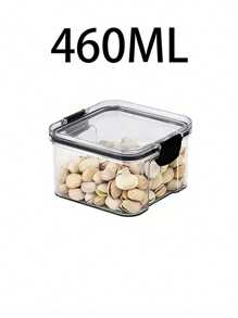 1 个透明密封食品储存容器，优质塑料罐，食品储存容器，透明塑料密封食品罐，储存容器，保鲜盒，适用于谷物，干果，零食，午餐盒，厨房调味罐，茶盒，意大利面盒，防水水果容器，适用于谷物，大米，面条，面包，茶，坚果和咖啡豆，适用于厨房，客厅，橱柜，阳台，宿舍，自助餐厅，储藏 - 黑色 - 查看 18