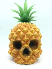 Una cabeza de calavera en forma de piña - Amarillo - Ver 2