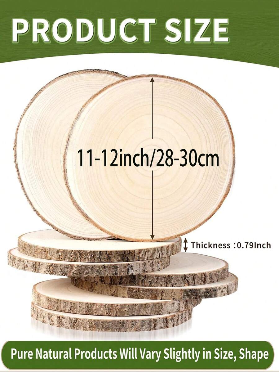 1 Pc Wood Slices 1112 Inch Large Wood Rounds Unfinished Wood Slices