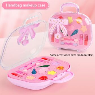 1pc Children's Makeup Toy Set, Girl's Handbag Pretend Play Makeup Kit, Birthday Gift