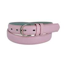 CTM Women's Leather Dress Belt 1 1/8 Inch Silver Buckle, Available In Black, Blue, Brown, Dark Pink, Dark Purple, Grey, Light Pink, Navy, Orange, Red, Royal Blue, Tan, White, Yellow,  2XL, L, M, S, XL Leather Dress Belts - 淺粉紅色 - 查看 1