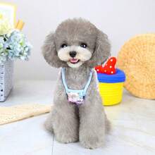 一件寵物貓狗衣服夏季蕾絲花紋透氣法國斗牛犬Teddy約克夏柯基防曬背心 - 藍色 - 查看 5