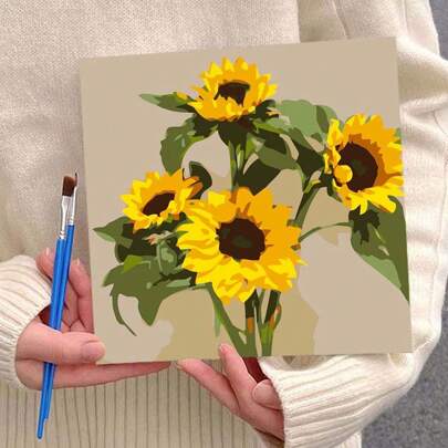 1 conjunto de cuadro decorativo pintura digital al óleo DIY para colorear con marco de madera, puede ser colgado o puesto de pie directamente.