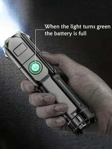 1pc High Power Rechargeable Flashlight, Mini Portable Zoomable LED Torchlight For Outdoor Camping, Night Work, Emergency And Search, Far-Reaching Home Emergency Light