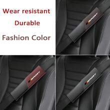 2 Peças Almofadas de Cinto de Segurança de Couro Artificial para , Mitsubishi, MG, BMW, Audi, Conforto na Direção, Capa de Tira