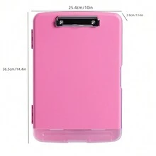 1pc Thickened Storage Clipboard With Pen Slot, Waterproof Document Box, A4 Writing Pad With Pen Slot, Multifunctional Paper Storage File Box, Ideal For Studying, Office Filing, Hospital Personnel Use, Convenient For Traveling - Multicolor - View 2